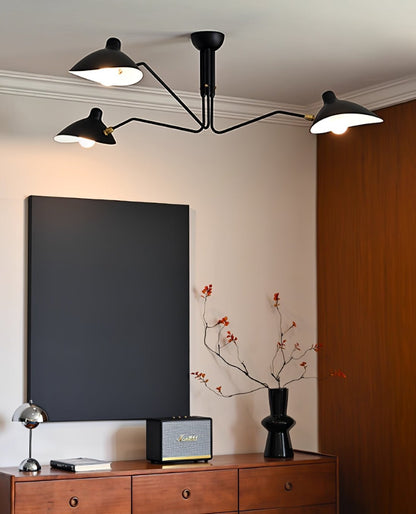 Contemporary Metal Pivot Shades Ceiling Light 3-Light