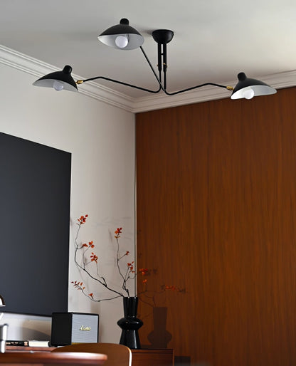 Contemporary Metal Pivot Shades Ceiling Light 3-Light