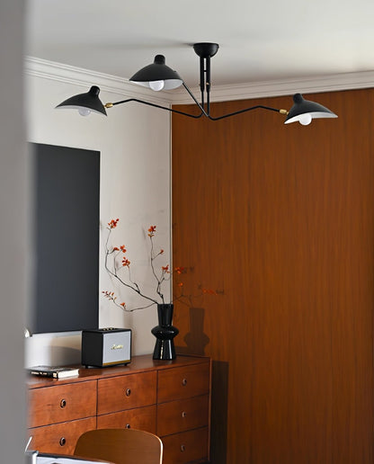 Contemporary Metal Pivot Shades Ceiling Light 3-Light