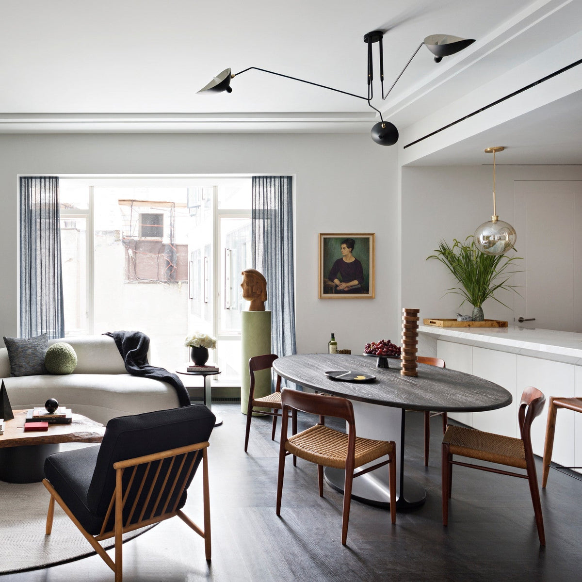 Contemporary Metal Pivot Shades Ceiling Light 3-Light