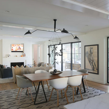 Contemporary Metal Pivot Shades Ceiling Light 3-Light
