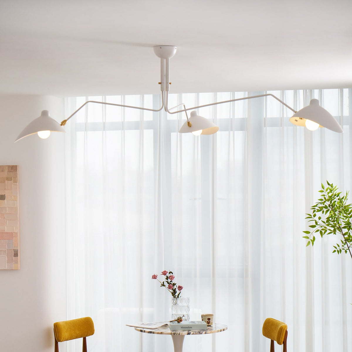 Contemporary Metal Pivot Shades Ceiling Light 3-Light