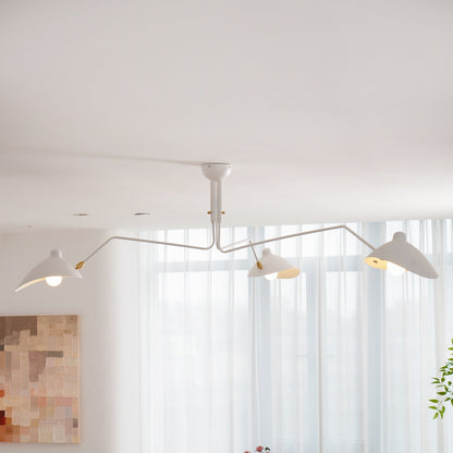 Contemporary Metal Pivot Shades Ceiling Light 3-Light