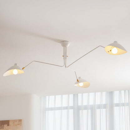 Contemporary Metal Pivot Shades Ceiling Light 3-Light