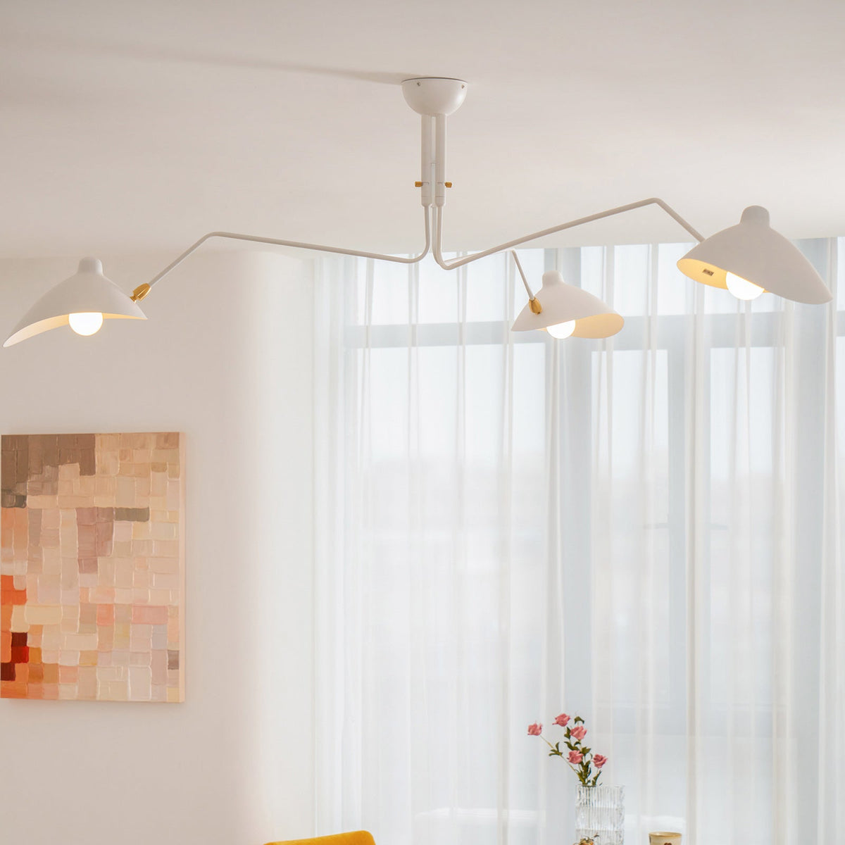Contemporary Metal Pivot Shades Ceiling Light 3-Light