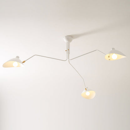 Contemporary Metal Pivot Shades Ceiling Light 3-Light