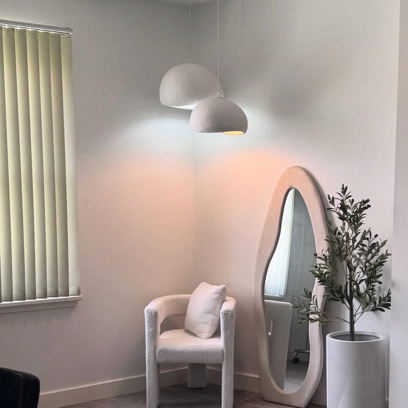 Wabi-Sabi Polystyrene Spherical Dome Pendant Light 1-Light