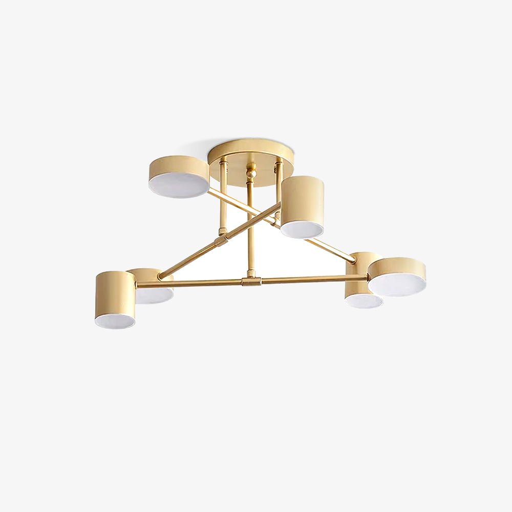 Contemporary Brass Globe LED Sputnik Ceiling Light 6-Light