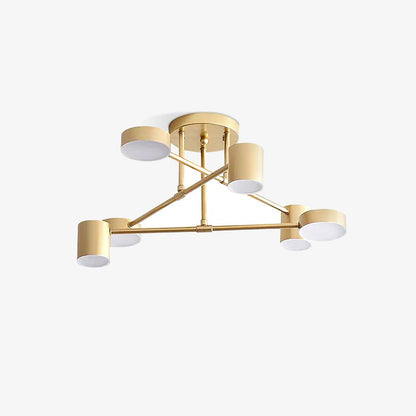 Contemporary Brass Globe LED Sputnik Ceiling Light 6-Light