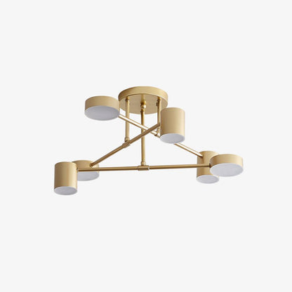 Contemporary Brass Globe LED Sputnik Ceiling Light 6-Light