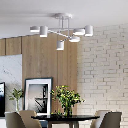Contemporary Brass Globe LED Sputnik Ceiling Light 6-Light