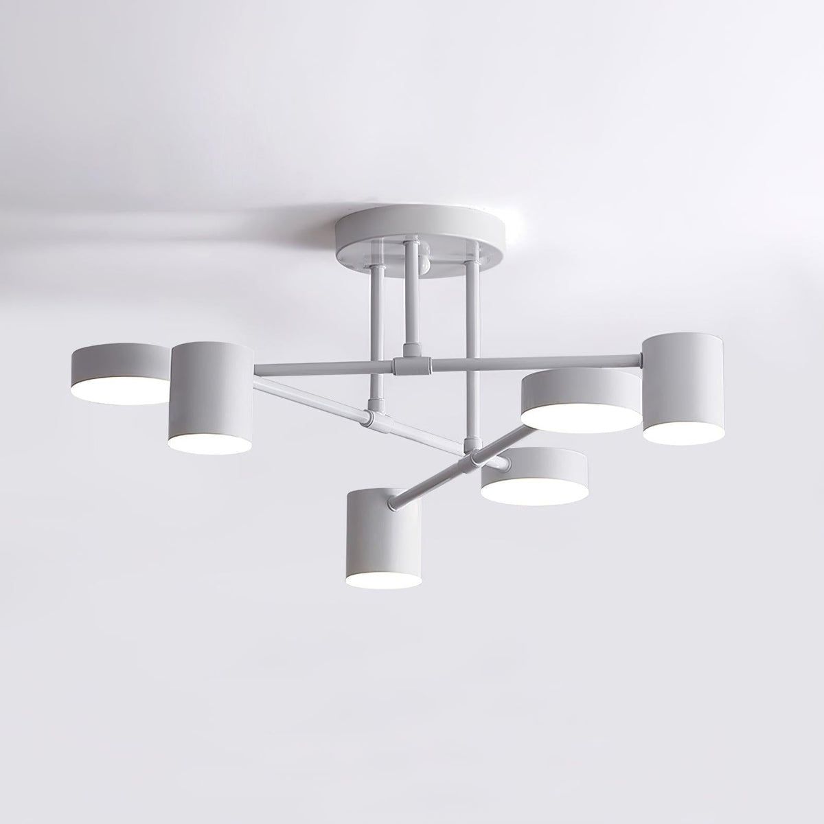 Contemporary Brass Globe LED Sputnik Ceiling Light 6-Light