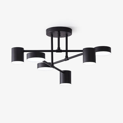 Contemporary Brass Globe LED Sputnik Ceiling Light 6-Light
