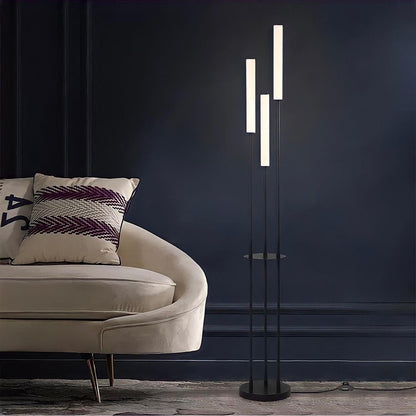Modern Aluminium Tall Tube Floor Lamp 3-Light