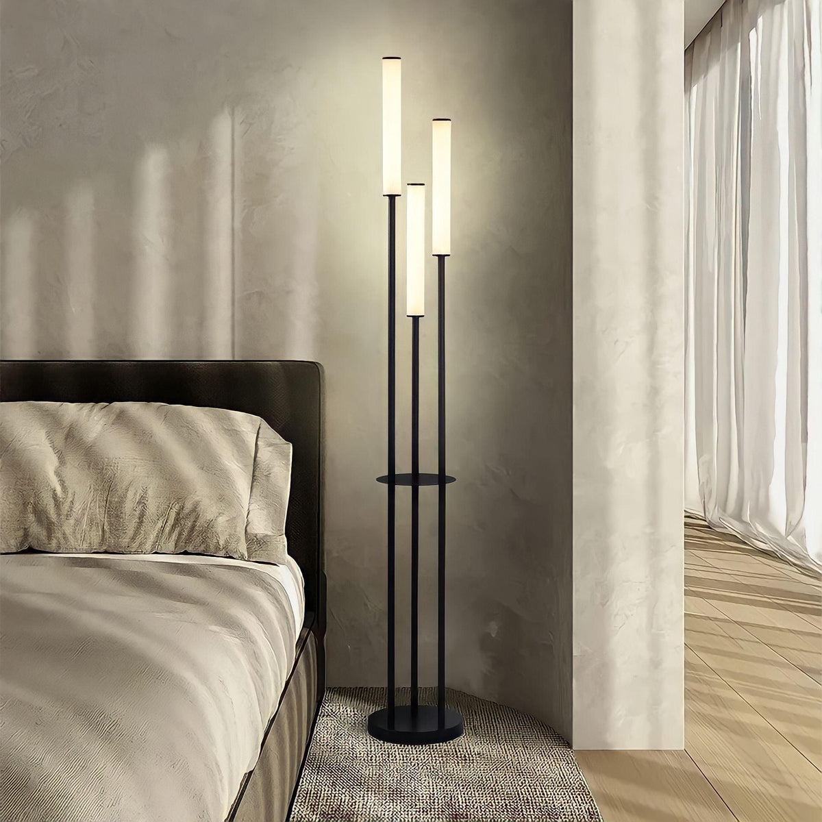 Modern Aluminium Tall Tube Floor Lamp 3-Light