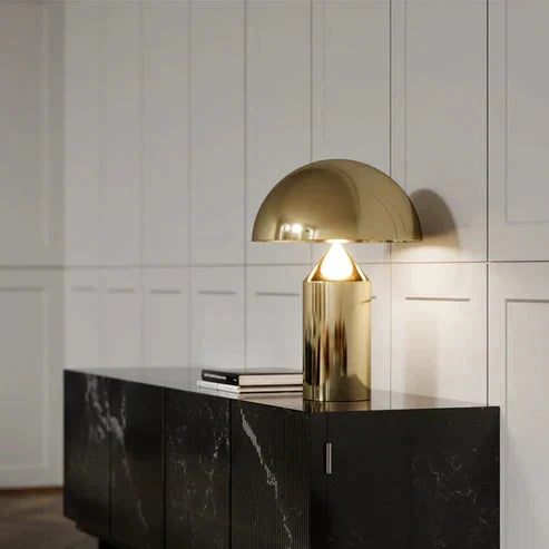 Scandinavian Brass Dome LED Table Lamp 3-Light