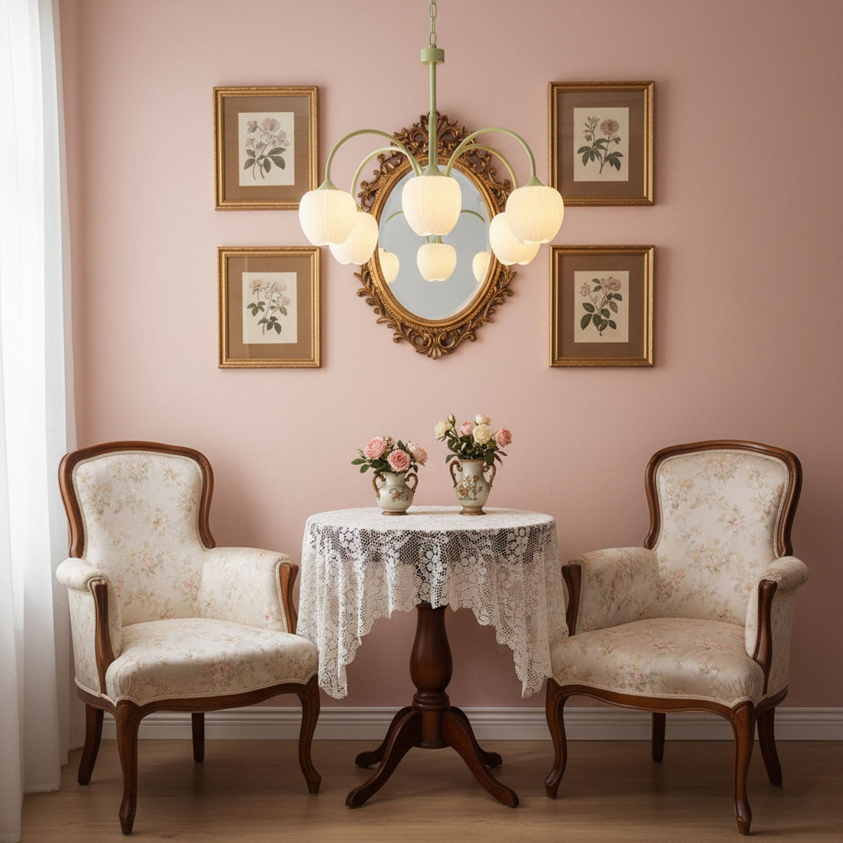 Contemporary Iron Curved Arms Chandelier 5-Light