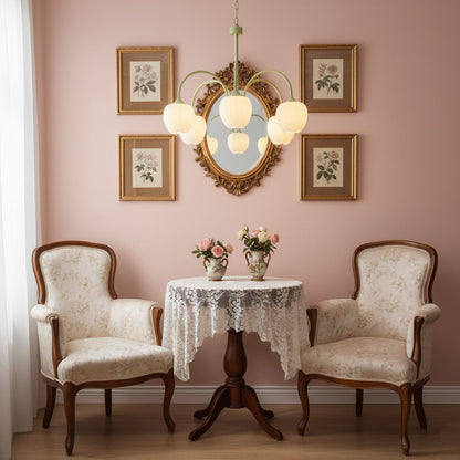 Contemporary Iron Curved Arms Chandelier 5-Light