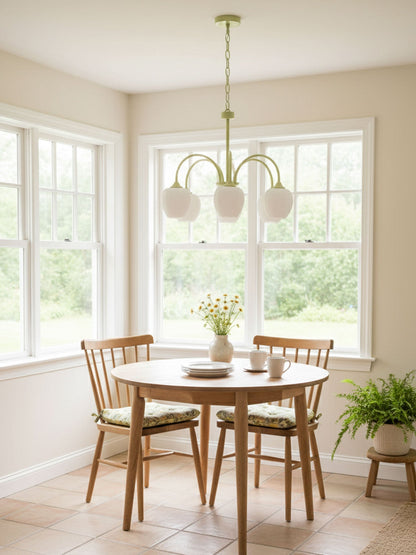 Contemporary Iron Curved Arms Chandelier 5-Light