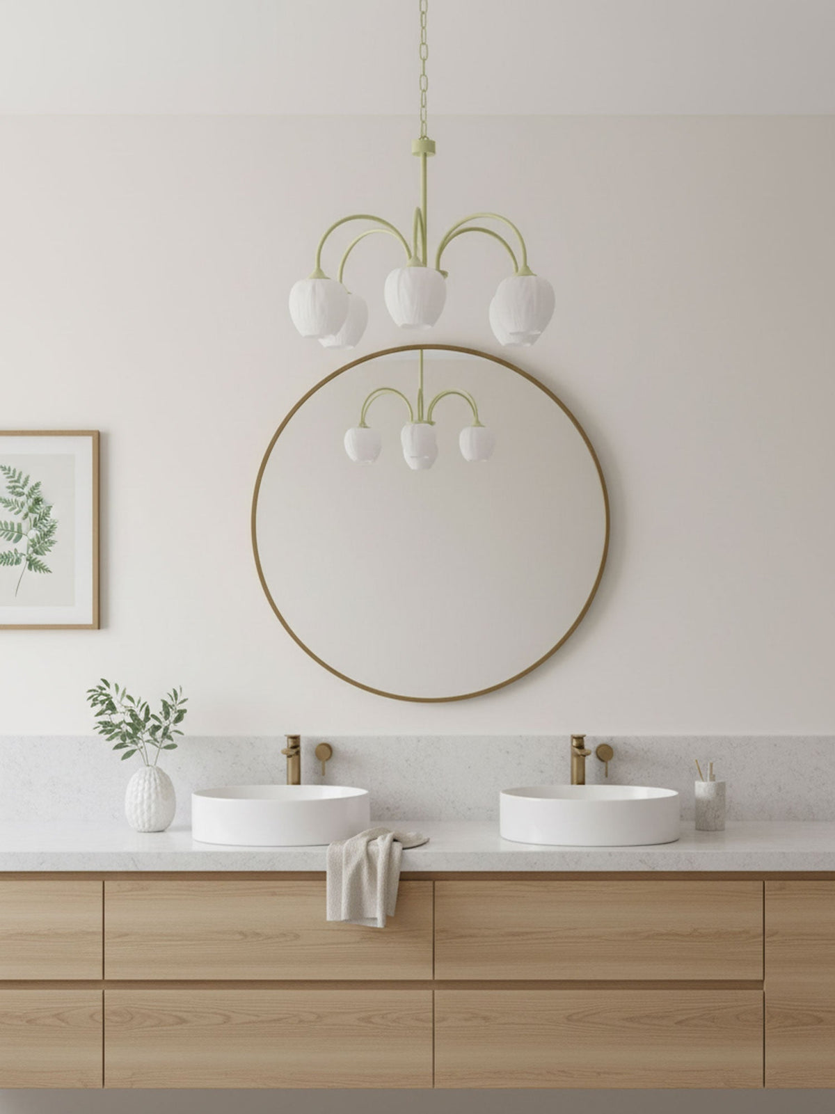 Contemporary Iron Curved Arms Chandelier 5-Light