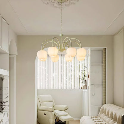 Contemporary Iron Curved Arms Chandelier 5-Light