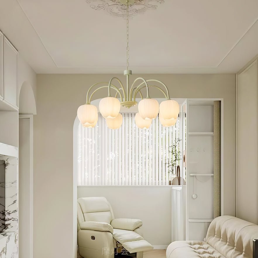 Contemporary Iron Curved Arms Chandelier 5-Light