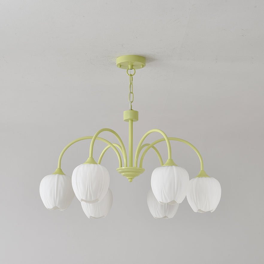 Contemporary Iron Curved Arms Chandelier 5-Light