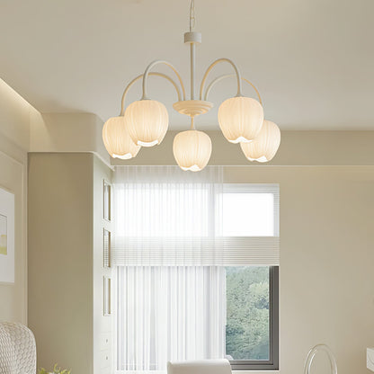 Contemporary Iron Curved Arms Chandelier 5-Light