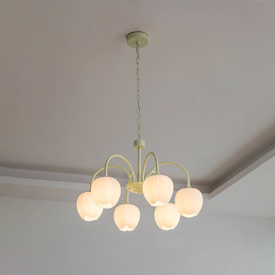 Contemporary Iron Curved Arms Chandelier 5-Light