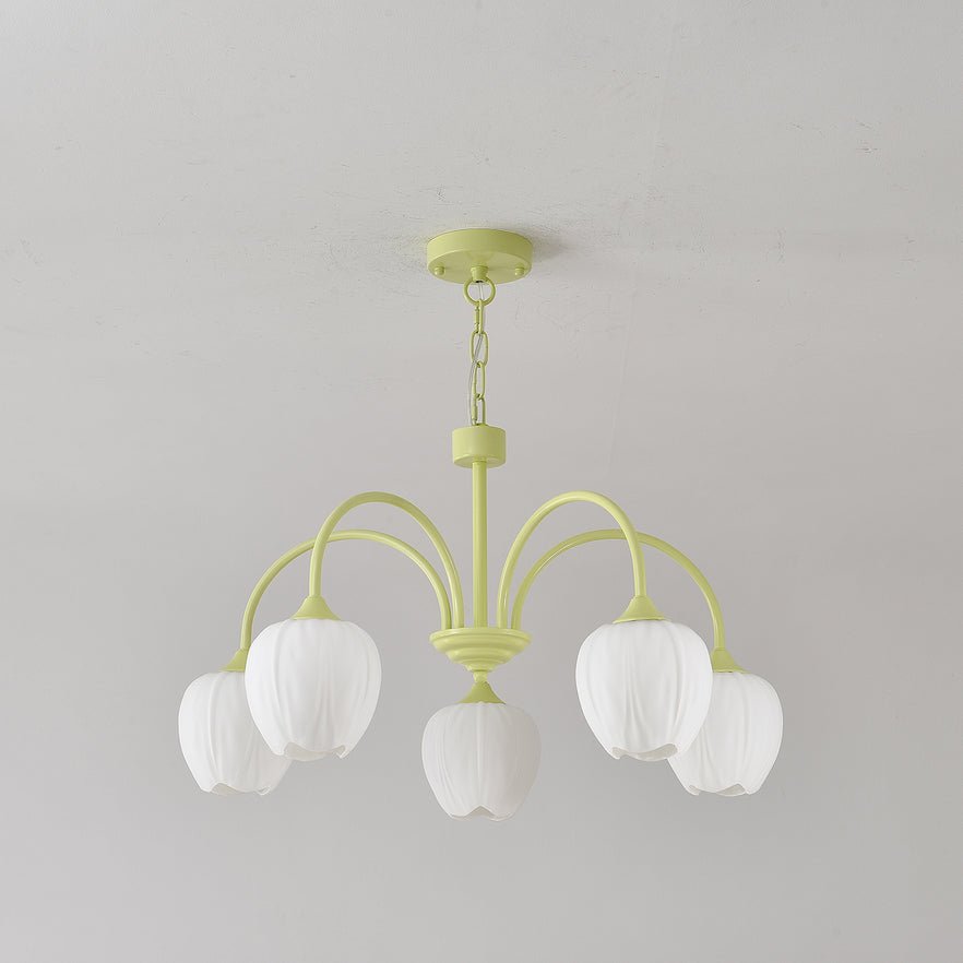 Contemporary Iron Curved Arms Chandelier 5-Light