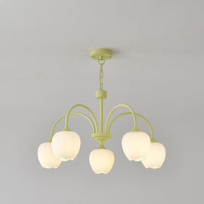 Contemporary Iron Curved Arms Chandelier 5-Light