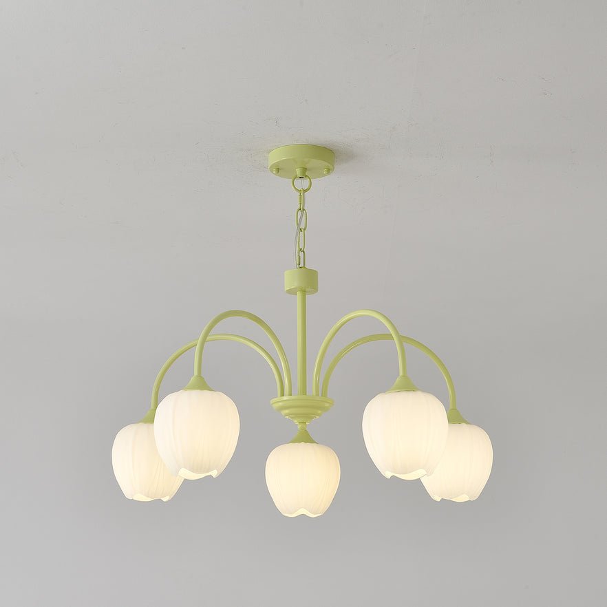 Contemporary Iron Curved Arms Chandelier 5-Light