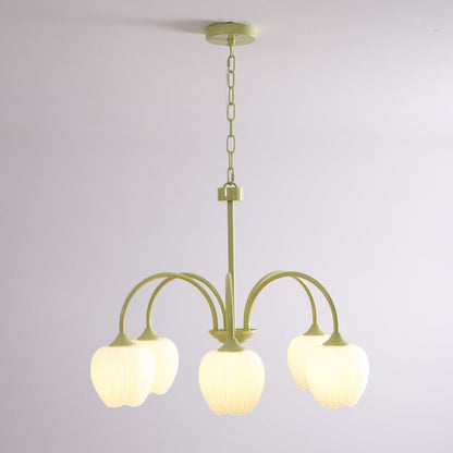 Contemporary Iron Curved Arms Chandelier 5-Light