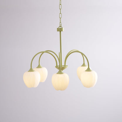 Contemporary Iron Curved Arms Chandelier 5-Light