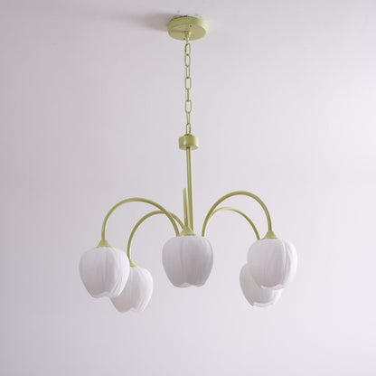 Contemporary Iron Curved Arms Chandelier 5-Light