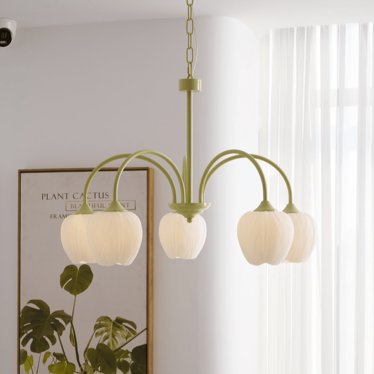 Contemporary Iron Curved Arms Chandelier 5-Light