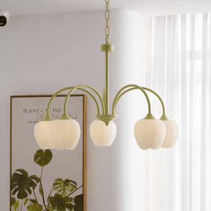 Contemporary Iron Curved Arms Chandelier 5-Light