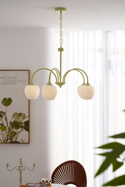 Contemporary Iron Curved Arms Chandelier 5-Light