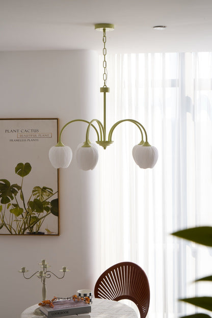 Contemporary Iron Curved Arms Chandelier 5-Light