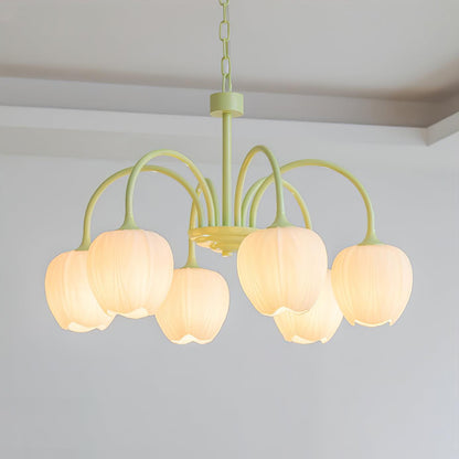 Contemporary Iron Curved Arms Chandelier 5-Light