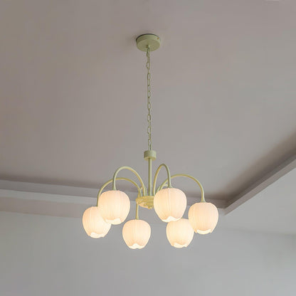 Contemporary Iron Curved Arms Chandelier 5-Light