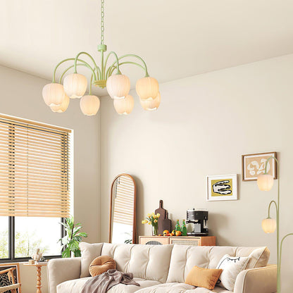 Contemporary Iron Curved Arms Chandelier 5-Light