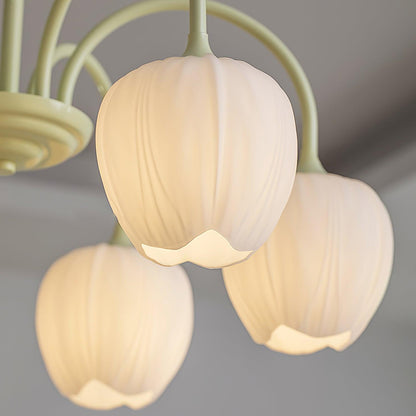 Contemporary Iron Curved Arms Chandelier 5-Light