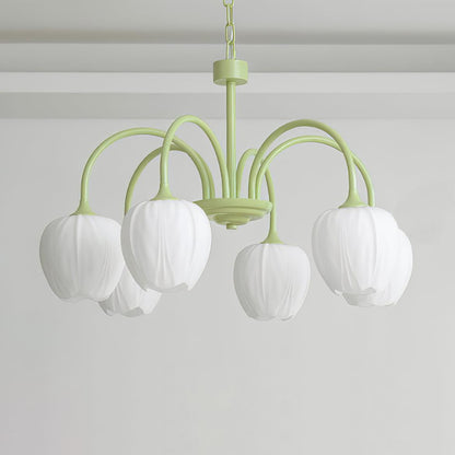 Contemporary Iron Curved Arms Chandelier 5-Light