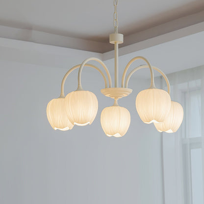 Contemporary Iron Curved Arms Chandelier 5-Light