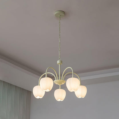 Contemporary Iron Curved Arms Chandelier 5-Light