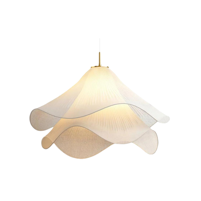 Japandi Fabric Wavy Shade Pendant Light 1-Light