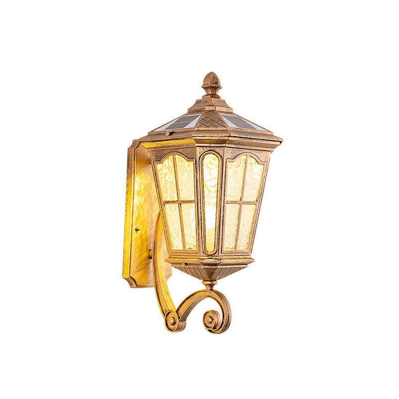 Retro Solar Glass Lantern Wall Sconce 1-Light