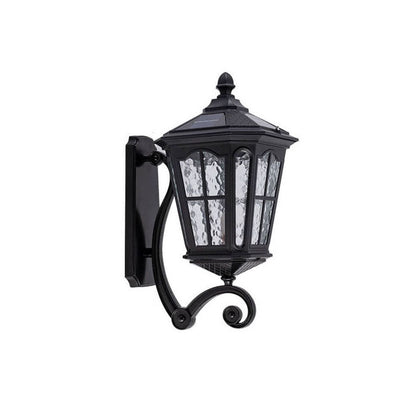 Retro Solar Glass Lantern Wall Sconce 1-Light