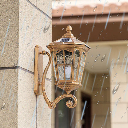 Retro Solar Glass Lantern Wall Sconce 1-Light